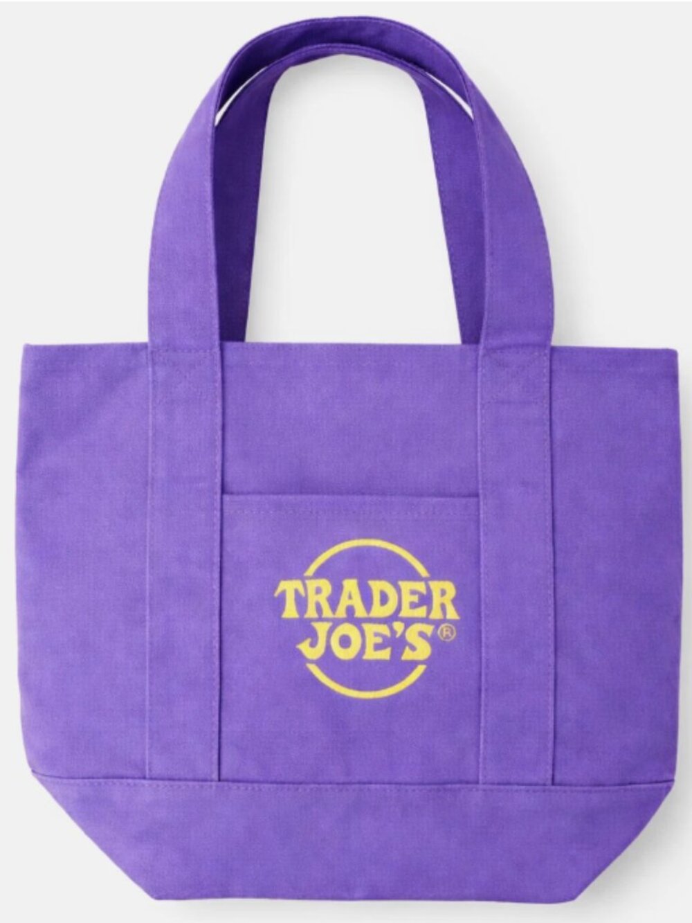 New Trader Joe’s 2025 PURPLE Neon Green Mini Tote Bag - Limited Color